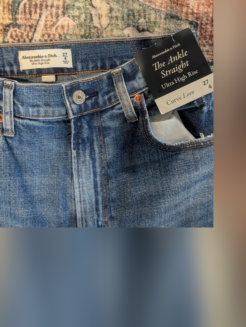 Abercrombie Curve Love The Ankle Straight Ultra High Rise Sz 4 New